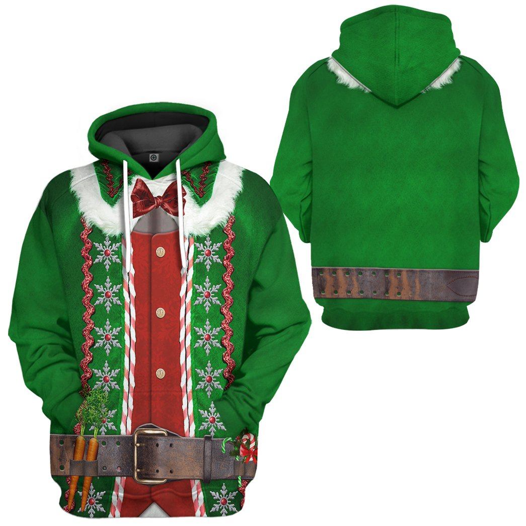 Gearhuman 3D Christmas Elf Custom Hoodie Apparel GW06104 3D Apparel