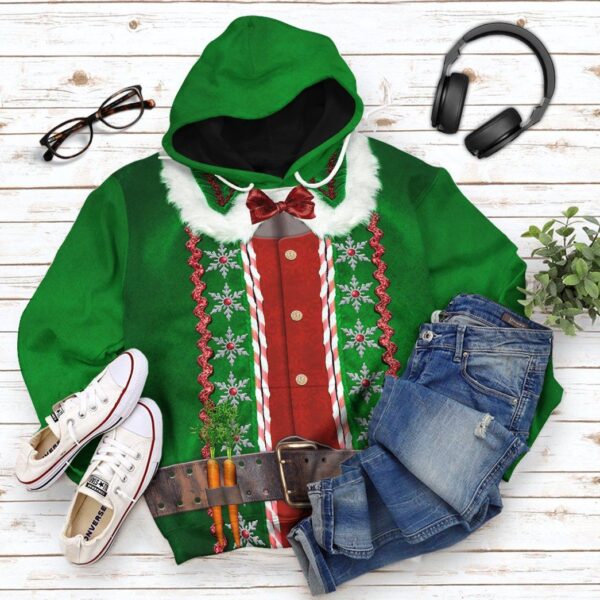 Gearhuman 3D Christmas Elf Custom Hoodie Apparel GW06104 3D Apparel