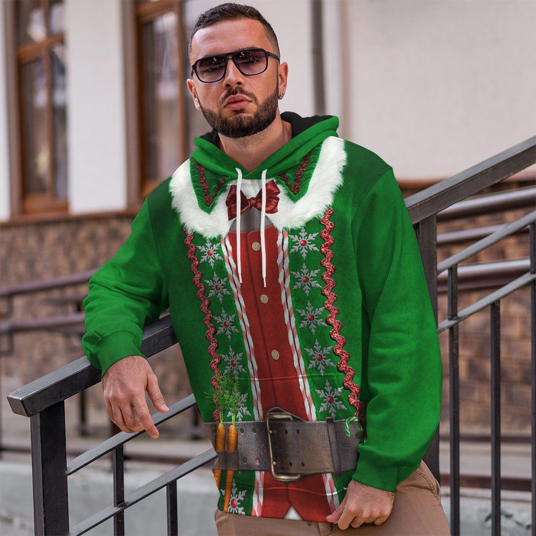 Gearhuman 3D Christmas Elf Custom Hoodie Apparel GW06104 3D Apparel