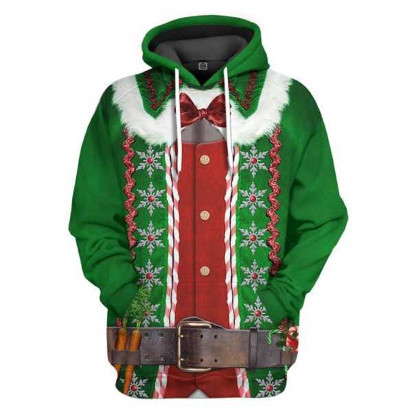 Gearhuman 3D Christmas Elf Custom Hoodie Apparel GW06104 3D Apparel Hoodie S 