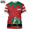 Gearhuman 3D Christmas Elf Custom Name Tshirt Apparel GC06101 3D T-shirt T-Shirt S