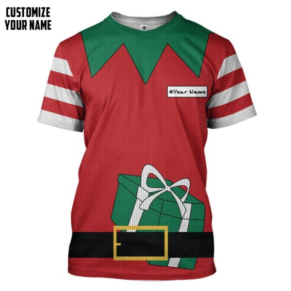 Gearhuman 3D Christmas Elf Custom Name Tshirt Apparel GC06101 3D T-shirt T-Shirt S 