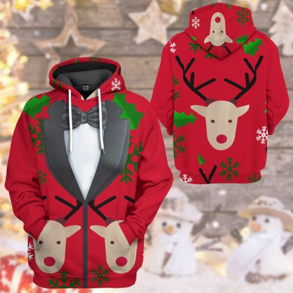 Gearhuman 3D Christmas Faux Suit Custom Tshirt Hoodie Apparel GC04112 3D Apparel 