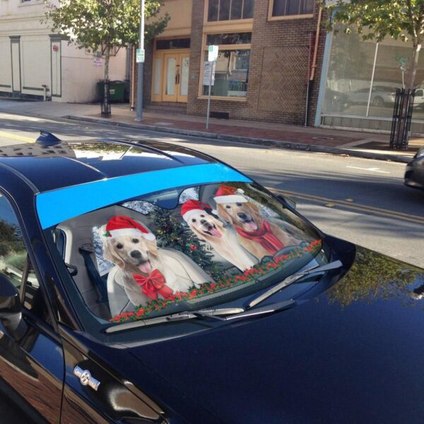 Gearhuman 3D Christmas Golden Retriever Custom Car Auto Sunshade GW06102 Auto Sunshade 