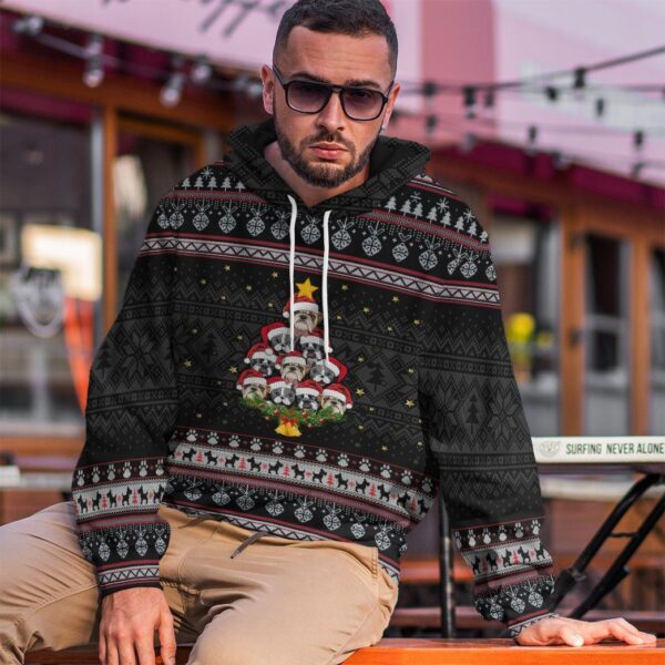 Gearhuman 3D Christmas Pitbull Custom Tshirt Hoodie Apparel GJ15107 3D Apparel