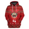 Gearhuman 3D Christmas Pug Dog Ugly Sweater Custom Hoodie Apparel GC06104 3D Apparel Hoodie S
