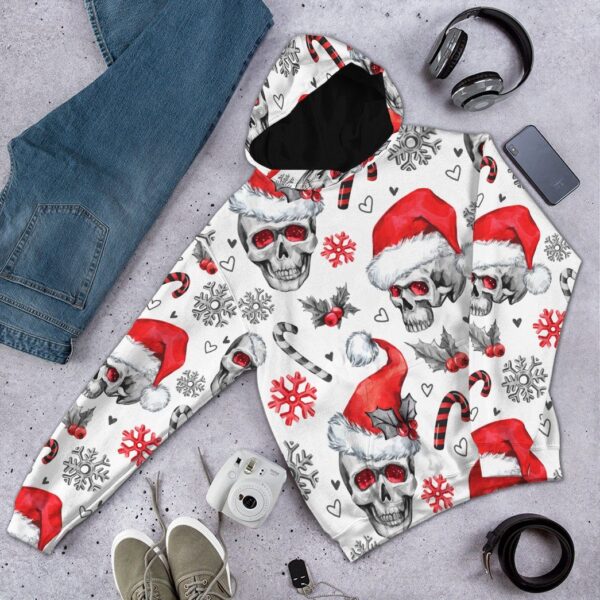 Gearhuman 3D Christmas Skull Custom Hoodie Apparel GW071010 3D Apparel 