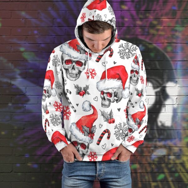 Gearhuman 3D Christmas Skull Custom Hoodie Apparel GW071010 3D Apparel 