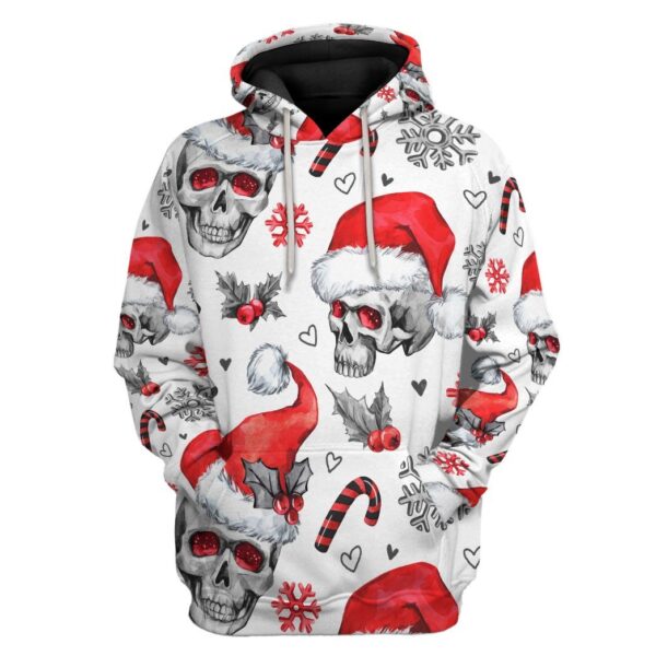 Gearhuman 3D Christmas Skull Custom Hoodie Apparel GW071010 3D Apparel Hoodie S 