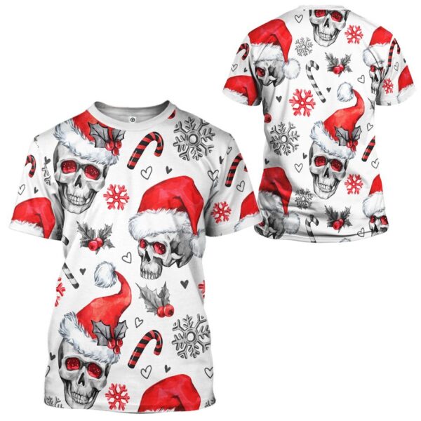 Gearhuman 3D Christmas Skull Custom Tshirt Apparel GW071010 3D T-shirt