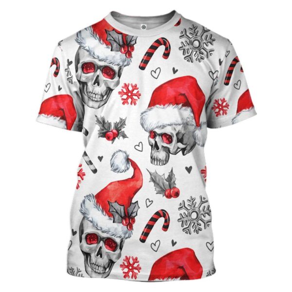 Gearhuman 3D Christmas Skull Custom Tshirt Apparel GW071010 3D T-shirt T-Shirt S 