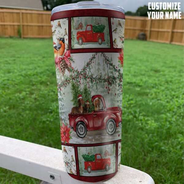 Gearhuman 3D Christmas Truck With Duchshand Custom Name Tumbler GB24116 Tumbler