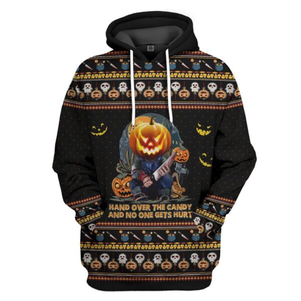 Gearhuman 3D Chucky Trick Or Treat Ugly Sweatshirt Custom Hoodie Apparel GW280811 3D Custom Fleece Hoodies Hoodie S 