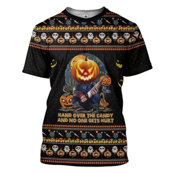 Gearhuman 3D Chucky Trick Or Treat Ugly Sweatshirt Custom Tshirt Apparel GW280811 3D T-shirt T-Shirt S 