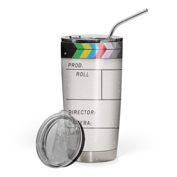 Gearhuman 3D Clapperboard Custom Design Vacuum Insulated Tumbler GW150910 Tumbler 20oz 