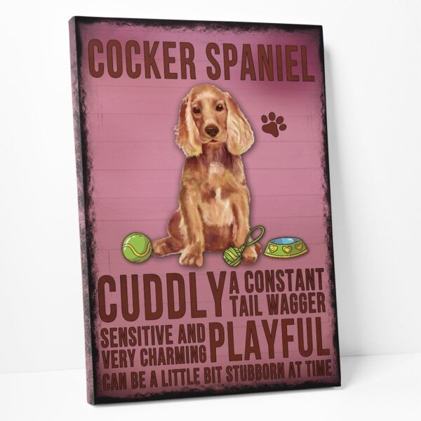 Gearhuman 3D Cocker Spaniel Dog Vintage Quotes Custom Canvas GW010315 Canvas