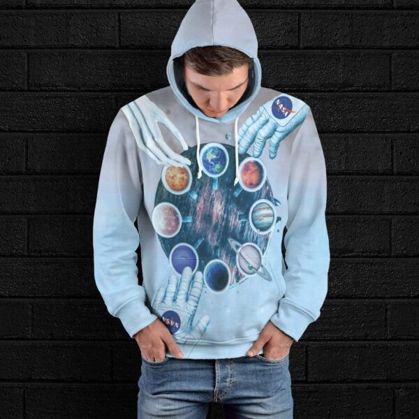 Gearhuman 3D Coffee Mug Solar System Custom Hoodies Apparel GM26026 3D Custom Fleece Hoodies 