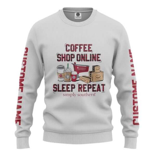 Gearhuman 3D Coffee Shop Online Custom Name Sweatshirt Apparel GB201112 3D Apparel Long Sleeve S