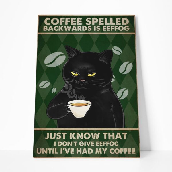 Gearhuman 3D Coffee Spelled Black Cat Custom Canvas GB19012 Canvas 1 Piece Non Frame M
