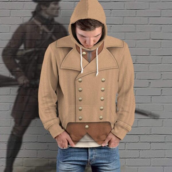 Gearhuman 3D Colonial Militia 1776 Custom Hoodie Apparel GV190810 3D Custom Fleece Hoodies 