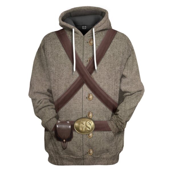 Gearhuman 3D Confederate Infantry Uniform Custom Tshirt Hoodie Apparel GW0906211 3D Apparel Hoodie S