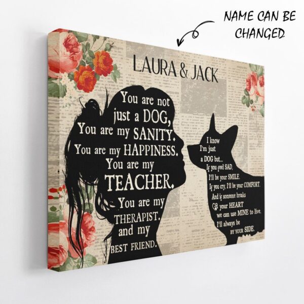 Gearhuman 3D Corgi My Best Friend Custom Name Canvas GW260113 Canvas