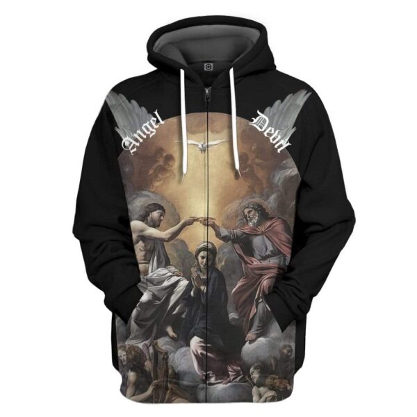 Gearhuman 3D Coronation of Virgin Custom Hoodie Apparel GW110513 3D Custom Fleece Hoodies Zip Hoodie S