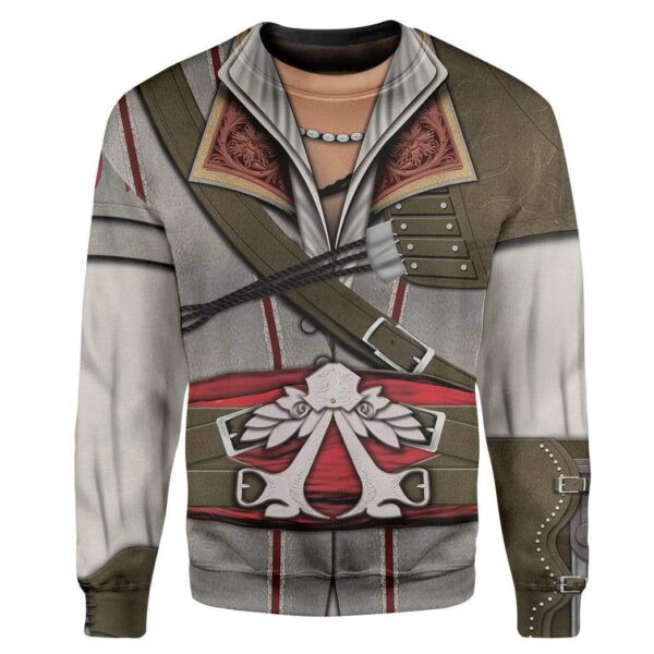 Gearhuman 3D Cosplay Assassin Creed Ezio Auditore Custom T-Shirts Hoodies Apparel GM17024 3D Custom Fleece Hoodies Long Sleeve S