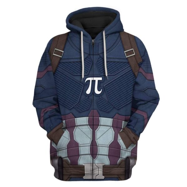 Gearhuman 3D Cosplay Captain Pi Custom Hoodies Apparel GA27022 3D Custom Fleece Hoodies Zip Hoodie S