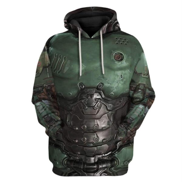 Gearhuman 3D Cosplay Doom Slayer Doomguy Custom Fleece Hoodies Apparel GT12034 3D Custom Fleece Hoodies Hoodie S 