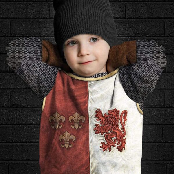 Gearhuman 3D Cosplay Heraldic Knight Suit Custom Fleece Hoodie Apparel GT25033 Kid 3D Apparel