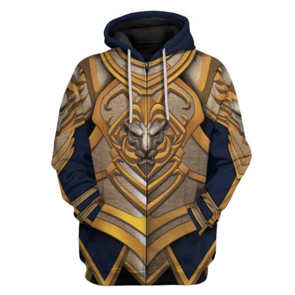 Gearhuman 3D Cosplay Heroes of the Storm Anduin Wrynn Custom Hoodies Apparel GM25027 3D Custom Fleece Hoodies Zip Hoodie S