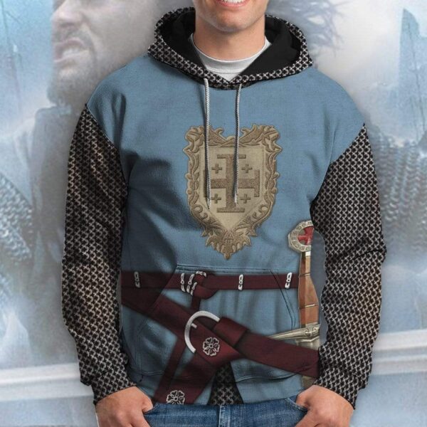 Gearhuman 3D Cosplay Kingdom Of Heaven Balian Custom Hoodies Apparel GA25024 3D Custom Fleece Hoodies 