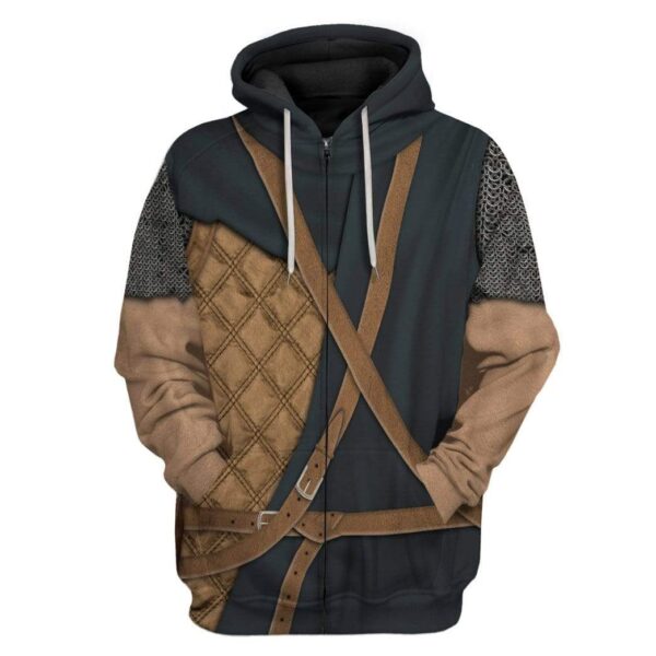 Gearhuman 3D Cosplay Skyrim Ralof Custom T-Shirts Hoodies Apparel GT14023 3D Custom Fleece Hoodies Zip Hoodie S