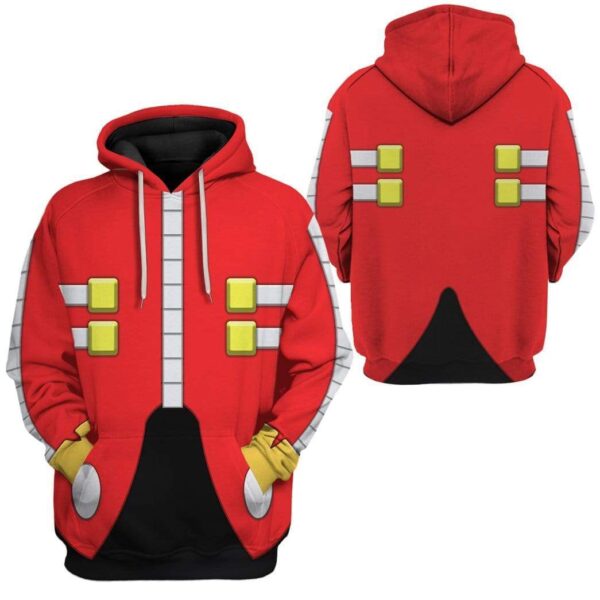 Gearhuman 3D Cosplay Sonic Dr Eggman Custom Fleece Hoodie Apparel GA27032 3D Custom Fleece Hoodies 