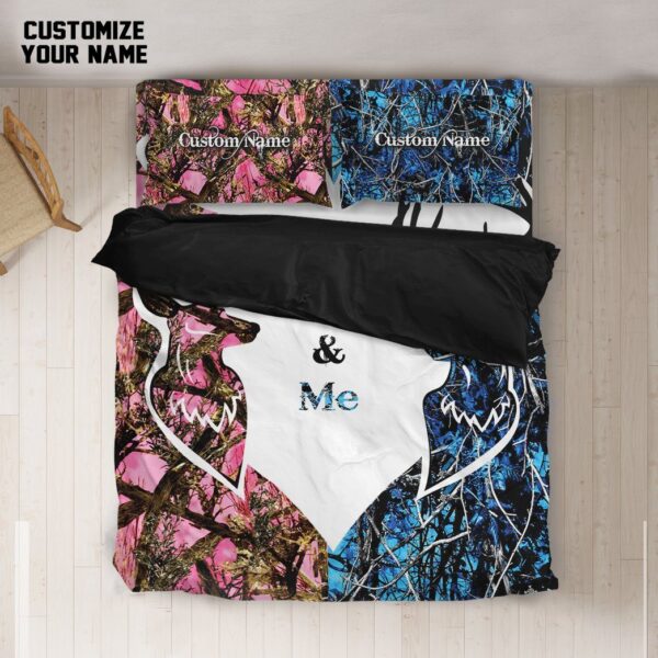 Gearhuman 3D Couple Hunting Custom Name Bedding Set GB14012 Bedding Set 