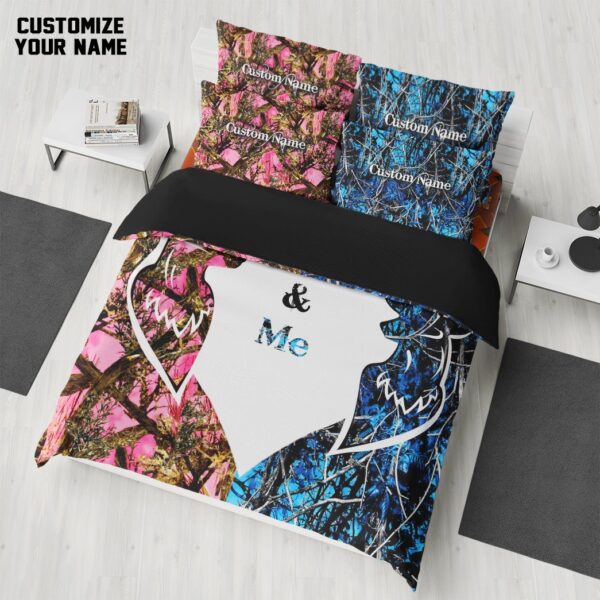 Gearhuman 3D Couple Hunting Custom Name Bedding Set GB14012 Bedding Set 