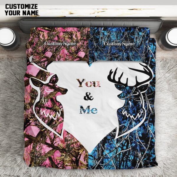 Gearhuman 3D Couple Hunting Custom Name Bedding Set GB14012 Bedding Set 