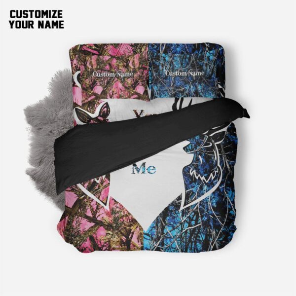 Gearhuman 3D Couple Hunting Custom Name Bedding Set GB14012 Bedding Set Twin 3PCS 