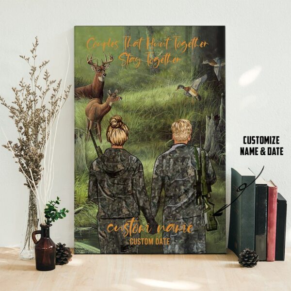 Gearhuman 3D Couples That Hunt Together Stay Together Personalized Canvas GW15013 Canvas