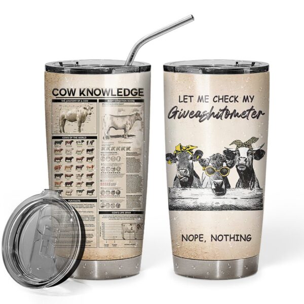 Gearhuman 3D Cow Knowledge Giveashitometer Custom Tumbler GB01021 Tumbler