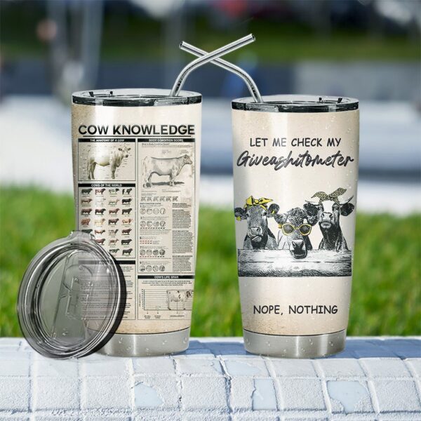 Gearhuman 3D Cow Knowledge Giveashitometer Custom Tumbler GB01021 Tumbler