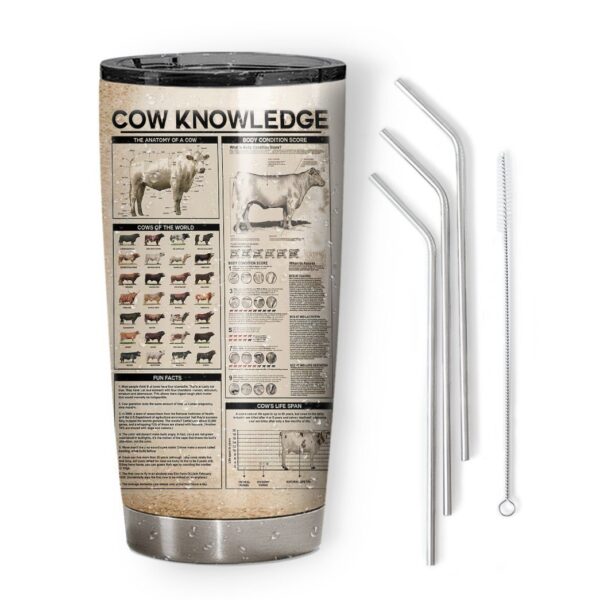 Gearhuman 3D Cow Knowledge Giveashitometer Custom Tumbler GB01021 Tumbler