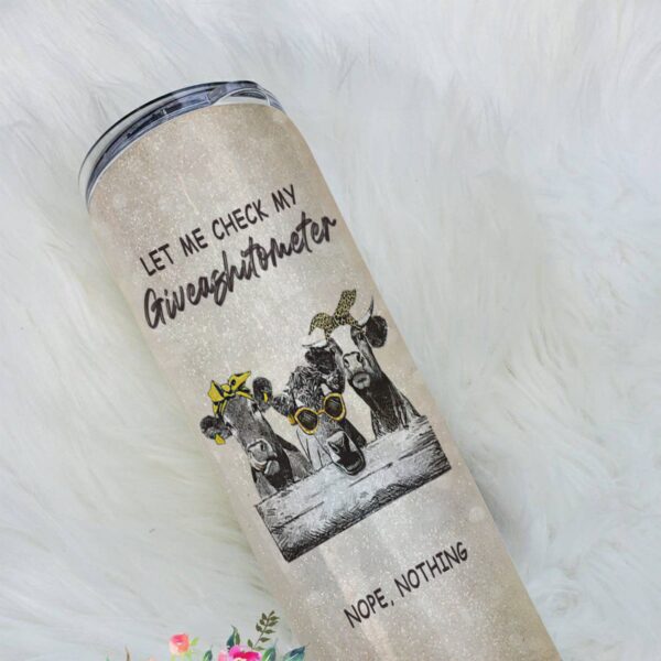 Gearhuman 3D Cow Knowledge Giveashitometer Custom Tumbler GB01021 Tumbler