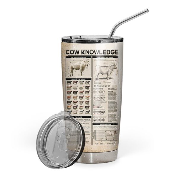 Gearhuman 3D Cow Knowledge Giveashitometer Custom Tumbler GB01021 Tumbler Short 20oz