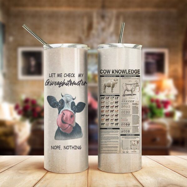 Gearhuman 3D Cow Knowledge Giveashitometer Custom Tumbler GB22015 Tumbler