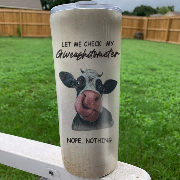 Gearhuman 3D Cow Knowledge Giveashitometer Custom Tumbler GB22015 Tumbler