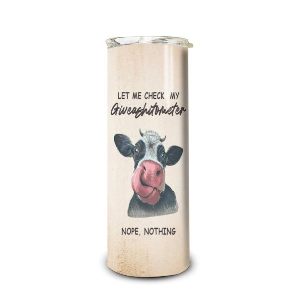 Gearhuman 3D Cow Knowledge Giveashitometer Custom Tumbler GB22015 Tumbler Long 20oz