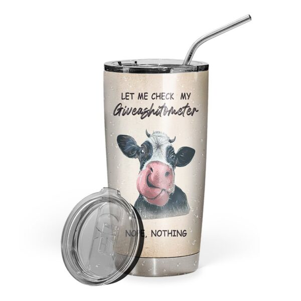 Gearhuman 3D Cow Knowledge Giveashitometer Custom Tumbler GB22015 Tumbler Short 20oz