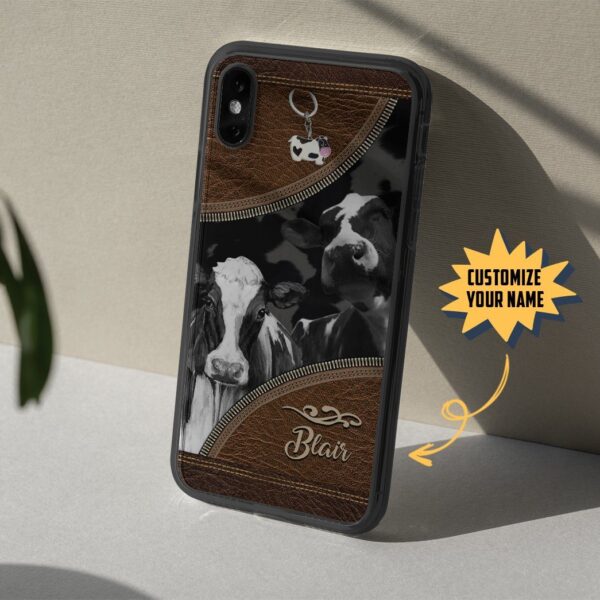 Gearhuman 3D Cow Leather Custom Name Phonecase GB030311 Glass Phone Case